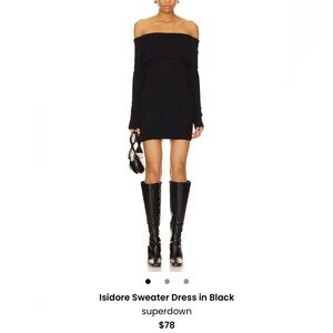 Isidore sweater dress in black superdown revolve size medium